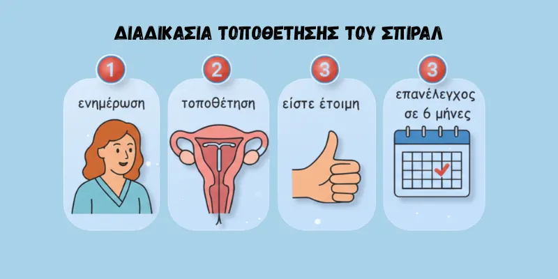 ΔΙΑΔΙΚΑΣΙΑ ΤΟΠΟΘΕΤΗΣΗΣ ΤΟΥ ΣΠΙΡΑΛ- ΒΗΜΑΤΑ